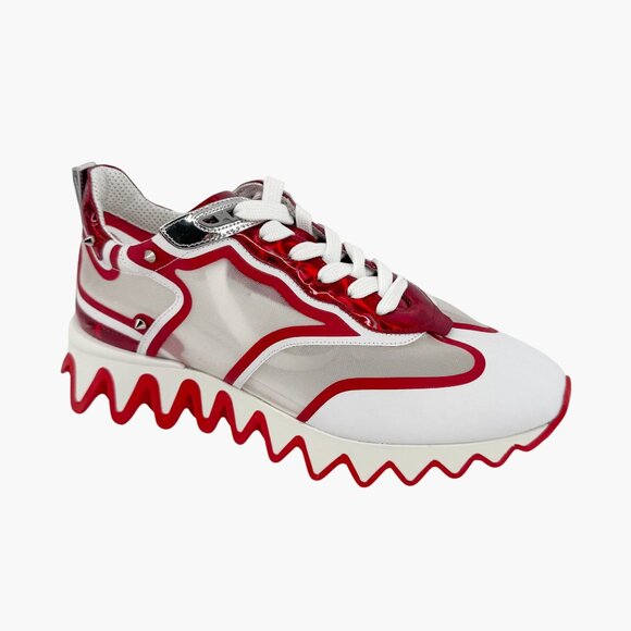 Christian Louboutin Sharkina White Mesh Red Sneakers Size 41 US 11 Women's 6947 - Picture 10 of 15